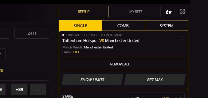 Step 2: ADD YOUR BETTING SELECTION TO THE SLIP